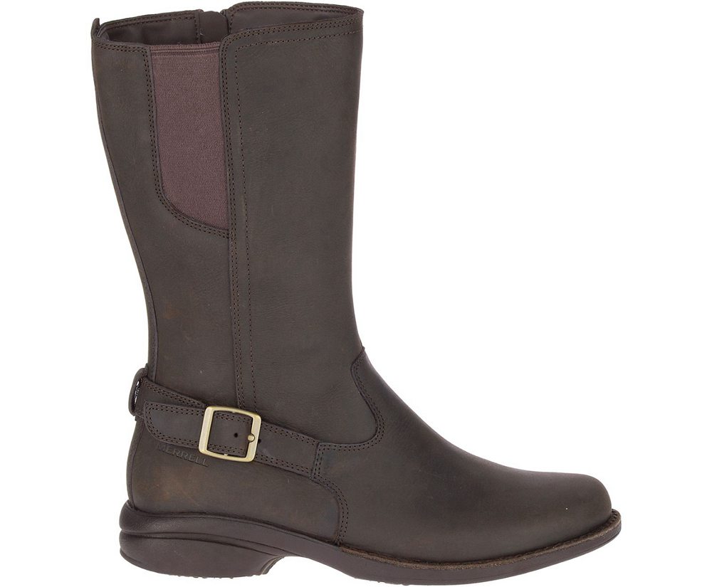 Merrell Boots Brown - Andover Peak Waterproof - Womens 34CQPIJBY